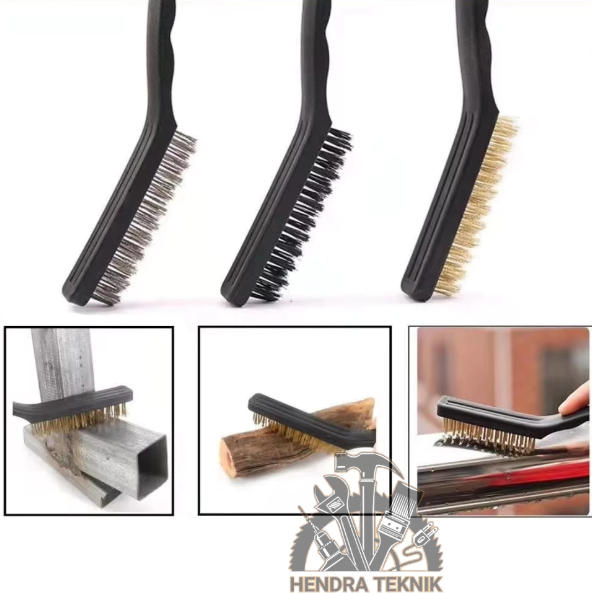 SIKAT SET 3 PCS PANJANG 225MM STAINLESS KUNINGAN NILON SIKAT MESIN SERBAGUNA 9" MURAH