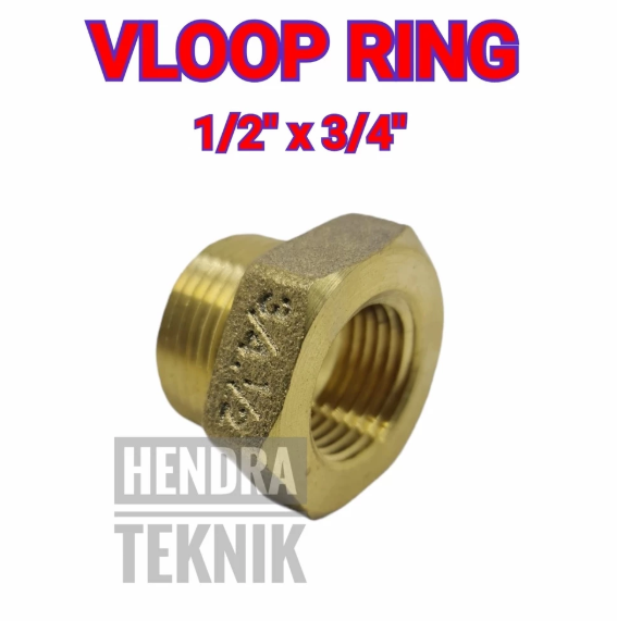 VERLOOP RING 1/2" x 3/4" INCI KUNINGAN VLUPRING VLUKRING VLOOP RING VERLUP RING 20mm X 25mm