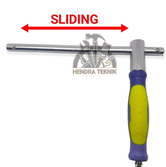 SLIDING T 1/2" STANG SOK TEE GAGANG KUNCI SOK model TEE CRV 30CM HANDLE 12"