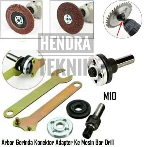 ADAPTOR BOR - GRINDA ADAPTER KONVERTER MESIN BOR JADI GURINDA 4 inci KONEKTOR ARBOR POLES POTONG