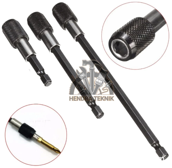ADAPTOR PEMANJANG SET 3PCS EXTENSION BAR MATA OBENG SAMBUNGAN PANJANG HEX SEGI 6