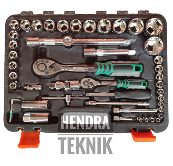 KUNCI SOK SET 94PCS CRV HEAVY DUTY SOCKET SET 1/4" - 1/2" LENGKAP KUNCI SOCK KOPER KILAP ALL IN ONE