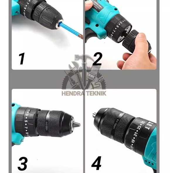KEPALA BOR 10MM BESI HD DRAT TANPA KUNCI KEYLESS KEPALA BOR 3/8X24unf HEAVY DUTY