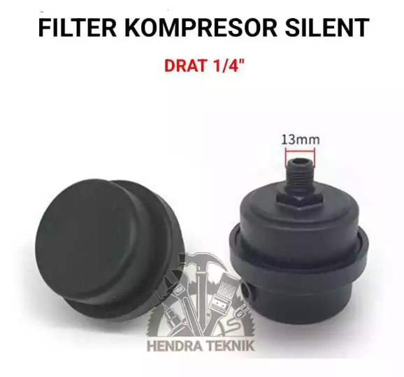 FILTER ANGIN KOMPRESOR 1/4" SARINGAN UDARA COMPRESSOR 13mm SARINGAN SILENT OILLESS 0.25 DIM