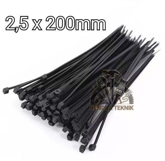 CABLE TIES 200MM NYLON TALI PENGIKAT NILON KABEL TIS 20CM per 100pc HITAM PUTIH