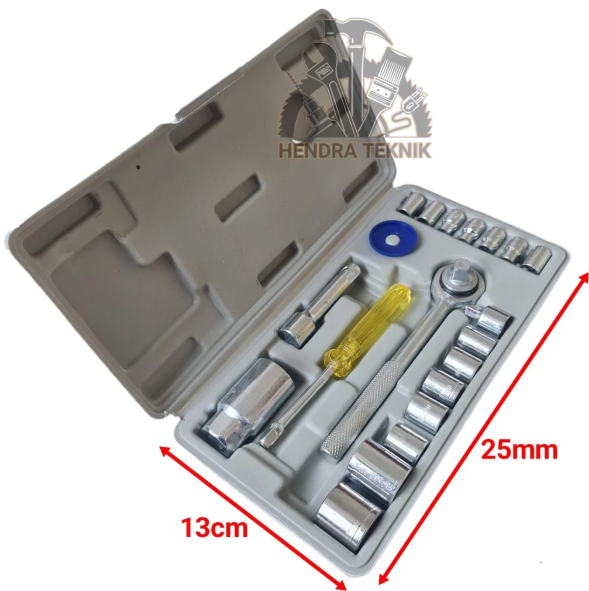 KUNCI SOK SET 21PCS KUNCI SOCK 21 PCS SOCKET SET 1/4 3/8 SOKET MURAH