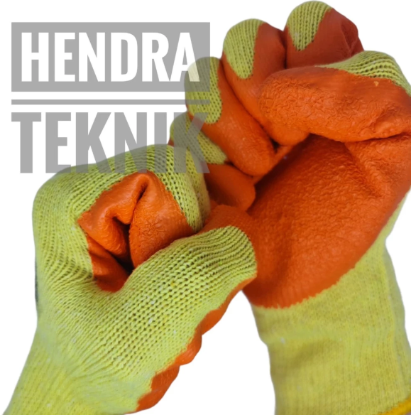 SARUNG TANGAN KARET SILIKON TEBAL KAOS TANGAN KERJA KATUN TEBAL SAVETY GLOVES SILICONE COATING