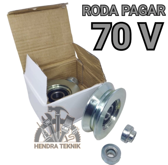 per 2 pcs RODA PAGAR 70MM RODA BUBUT GALVANIZED SLIDING GATE WHEEL MODEL U & V