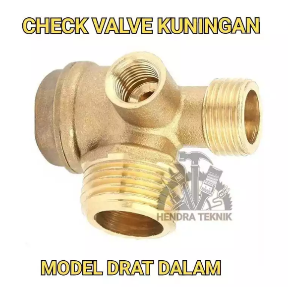 CHECK VALVE COMPRESSOR 3/4HP 1HP KUNINGAN DRAT DALAM FULL BRASS NON RETURN KATUP