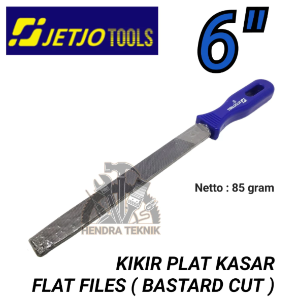 Kikir + gagang karet 6" 8" 10" 12" flat patar gepeng 150mm 200mm 250mm 300mm kikir baja plat pande
