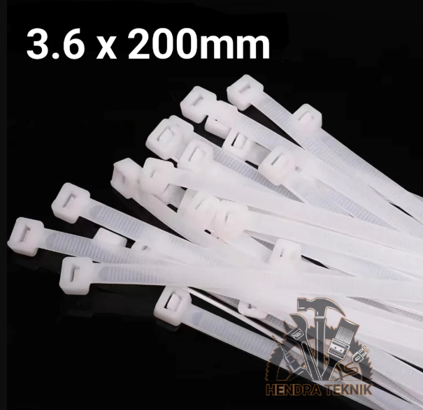 ASLI LEBAR CABLE TIES 200MM x 3,6mm NYLON TALI PENGIKAT PLASTIK KABEL TIS 20cm per 100pc