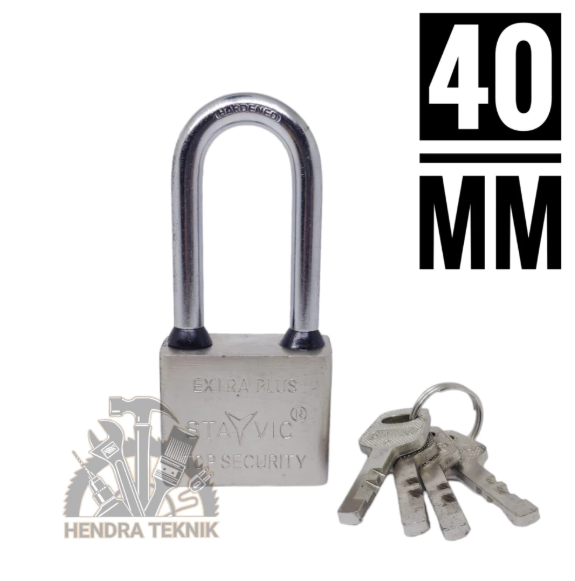 GEMBOK PUTIH 40MM PANJANG BESI KUNCI GANTUNG PAGAR TANPA PER 40 mm