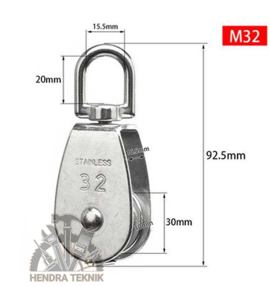 KATROL STAINLESS KEREKAN BURUNG MINI SINGLE DOUBLE PULLEY PULI MONEL