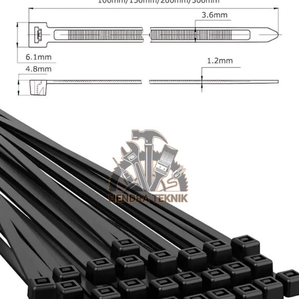 ASLI LEBAR CABLE TIES 400MM x 5,4mm NYLON TALI PENGIKAT PLASTIK KABEL TIS 40cm per 100pc
