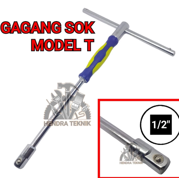 SLIDING T 1/2" STANG SOK TEE GAGANG KUNCI SOK model TEE CRV 30CM HANDLE 12"