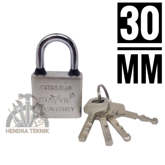 GEMBOK PUTIH 30MM PENDEK BESI KUNCI GANTUNG PAGAR TANPA PER 30 mm