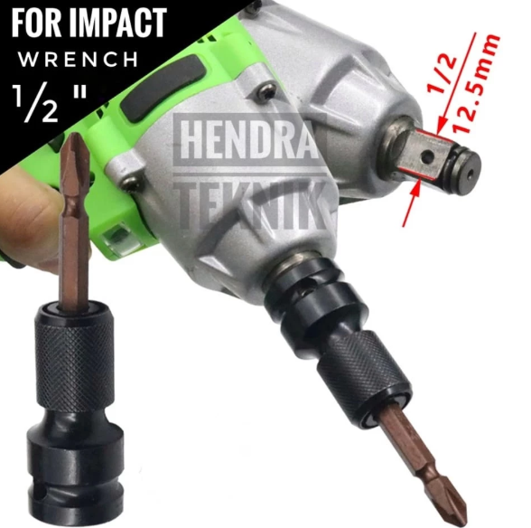 ADAPTOR IMPACT WRENCH 1/2 - MATA OBENG ANGIN ADAPTER SOKET JADI OBENG KEPALA IMPACT WRENCH KE OBENG