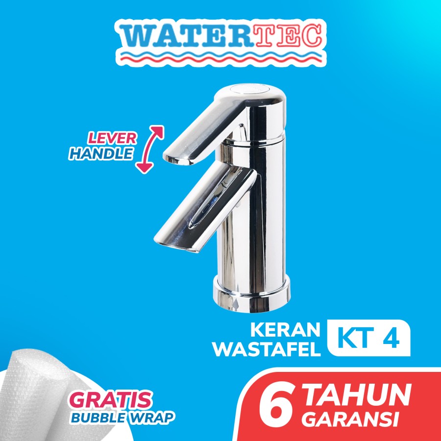 Watertec Keran Wastafel Polimer Handle Angkat 1/2" Chrome (KT4 CRM)