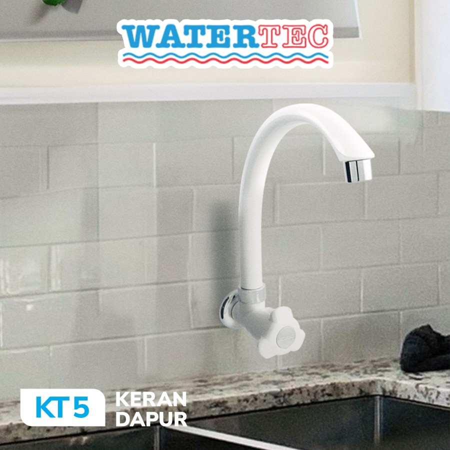 Watertec Keran Dapur Angsa Polimer Dinding Kran Baling 1/2" (KT5)