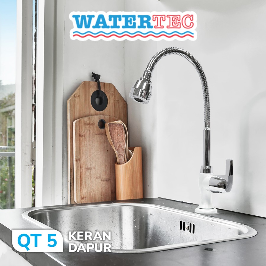 Watertec Keran Dapur Angsa Tanam Meja Flexible 1/2" Chrome (QT5)