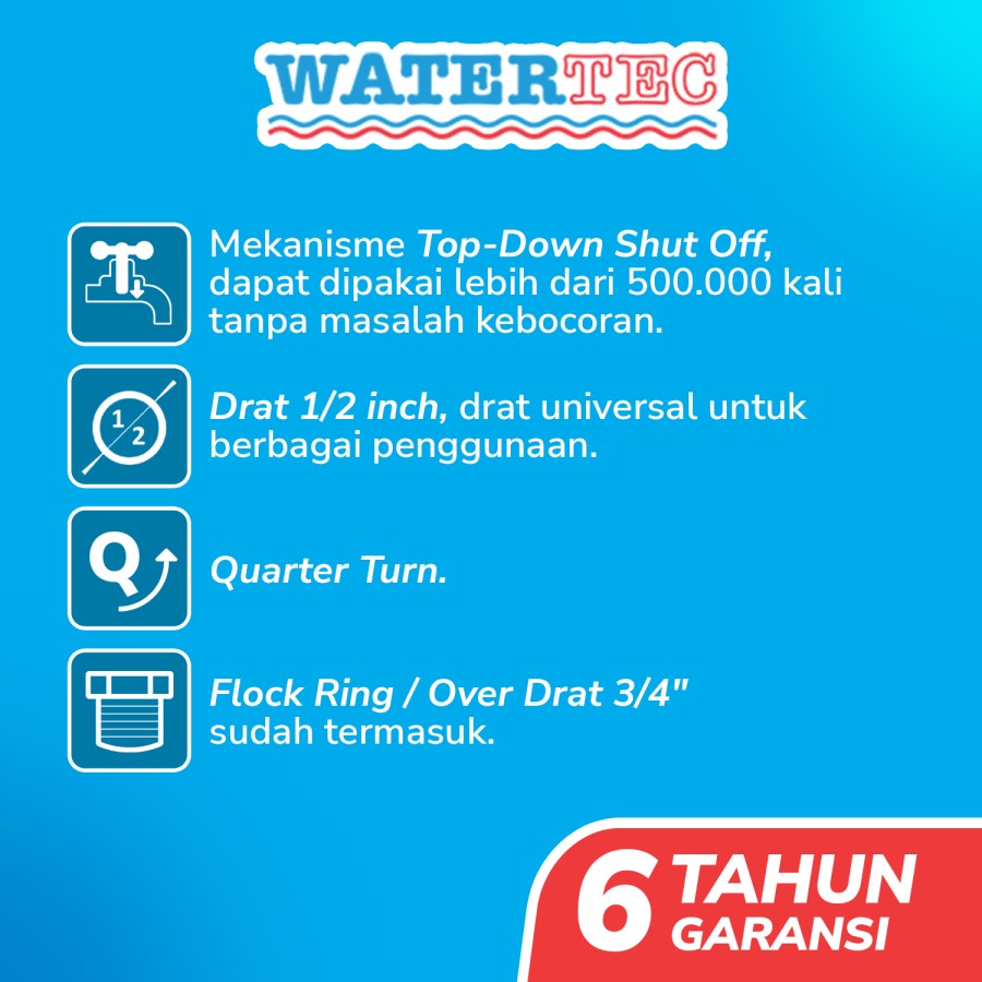 Watertec Keran Tembok Polimer Taman Kran Air Baling 1/2" (VC9)