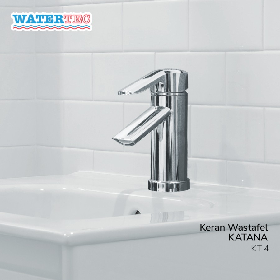Watertec Keran Wastafel Polimer Handle Angkat 1/2" Chrome (KT4 CRM)