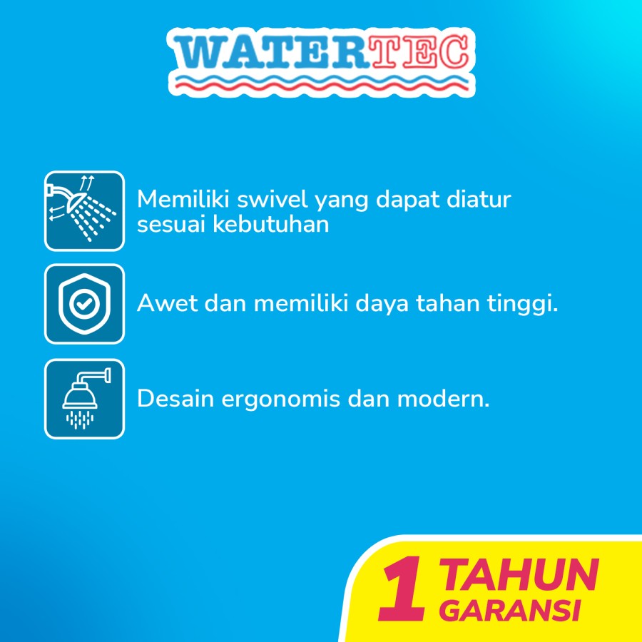 Watertec Kepala Keran Shower Polimer Pancuran Air Tembok 1/2" (EC8)