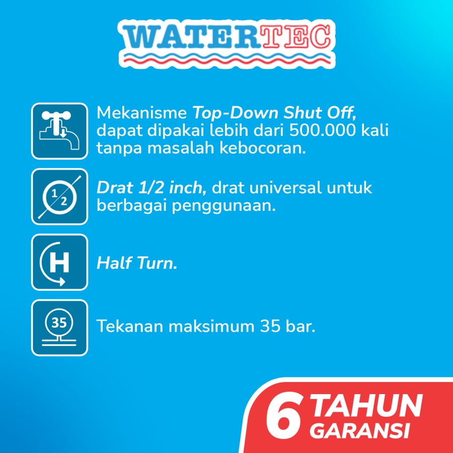 Watertec Keran Dapur Angsa Polimer Dinding Kran Baling 1/2" (KT5)