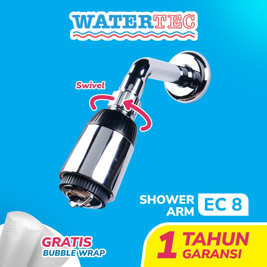 Watertec Kepala Keran Shower Polimer Pancuran Air Tembok 1/2" (EC8)