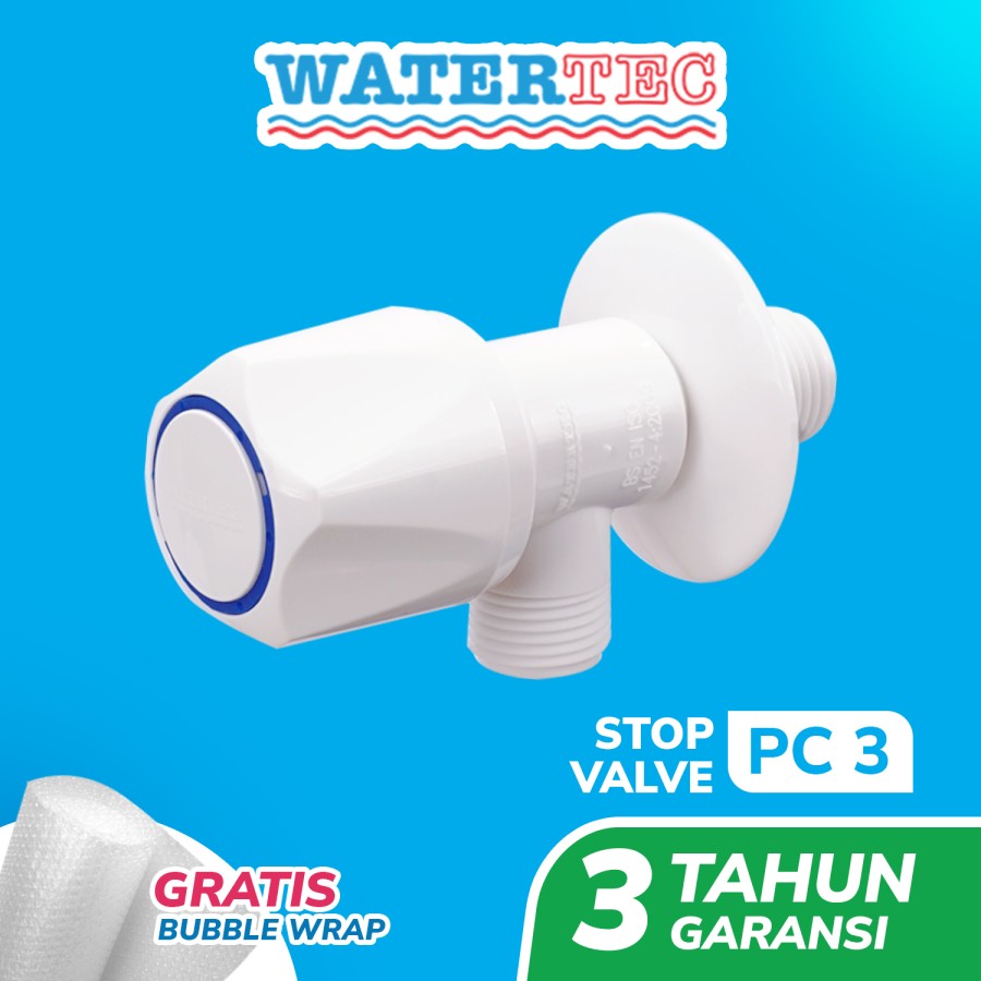 Watertec Keran Shower Stop Valve Polimer 1 Cabang 1/2" White (PC3)