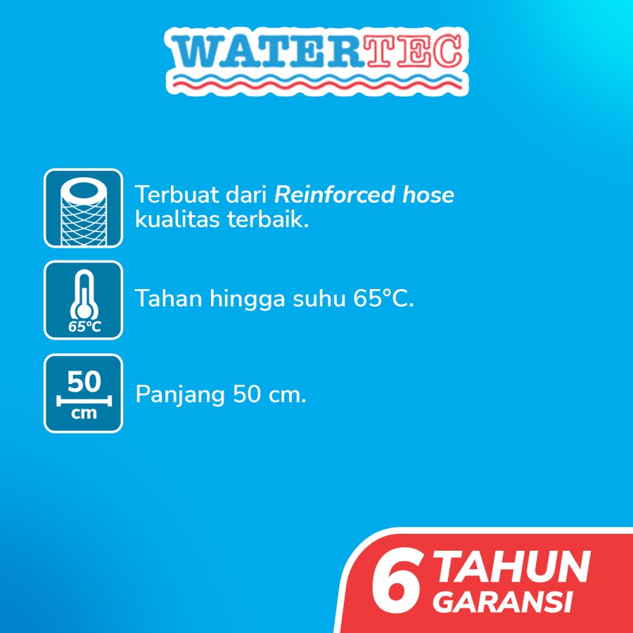 Watertec Selang Air Flexible RI Hose PVC Selang Air Panas 50CM (OT9)