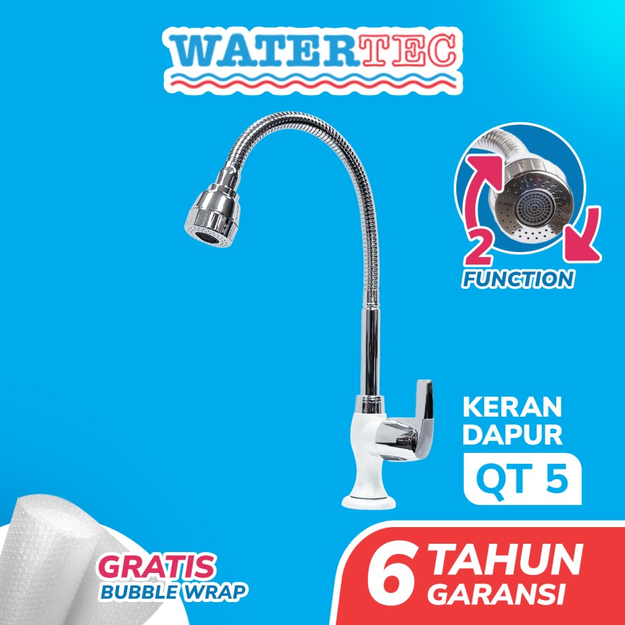 Watertec Keran Dapur Angsa Tanam Meja Flexible 1/2" Chrome (QT5)