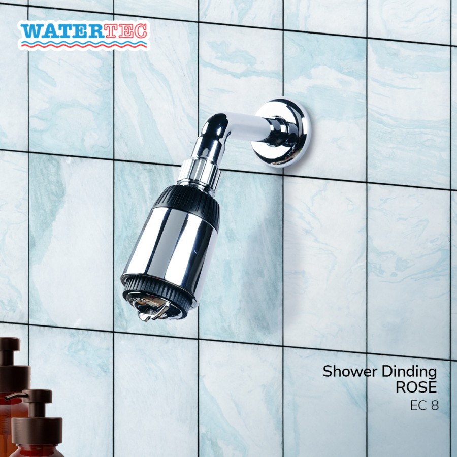 Watertec Kepala Keran Shower Polimer Pancuran Air Tembok 1/2" (EC8)