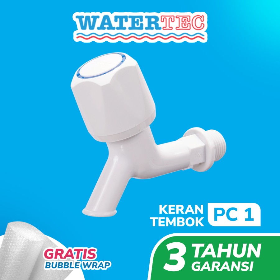 Watertec Keran Tembok Polimer Kran Air Handle Bulat 1/2" White (PC 1)