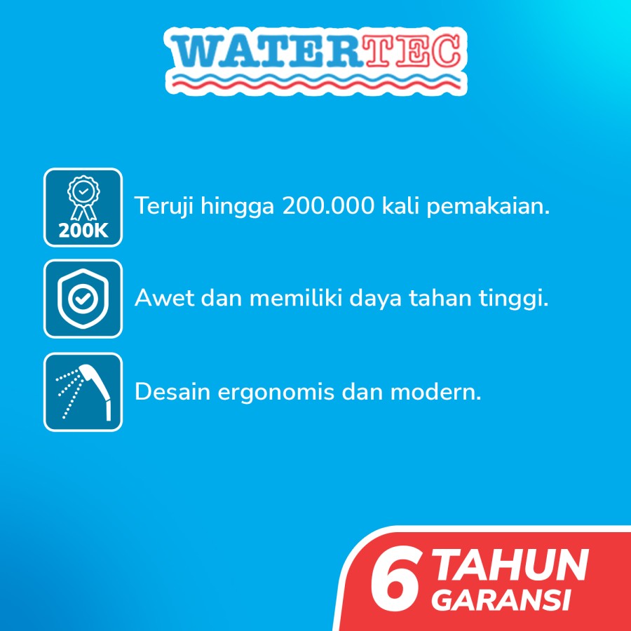 Watertec Keran Hand Shower Polimer Set Pancuran Air Mandi 1/2" (EC10)