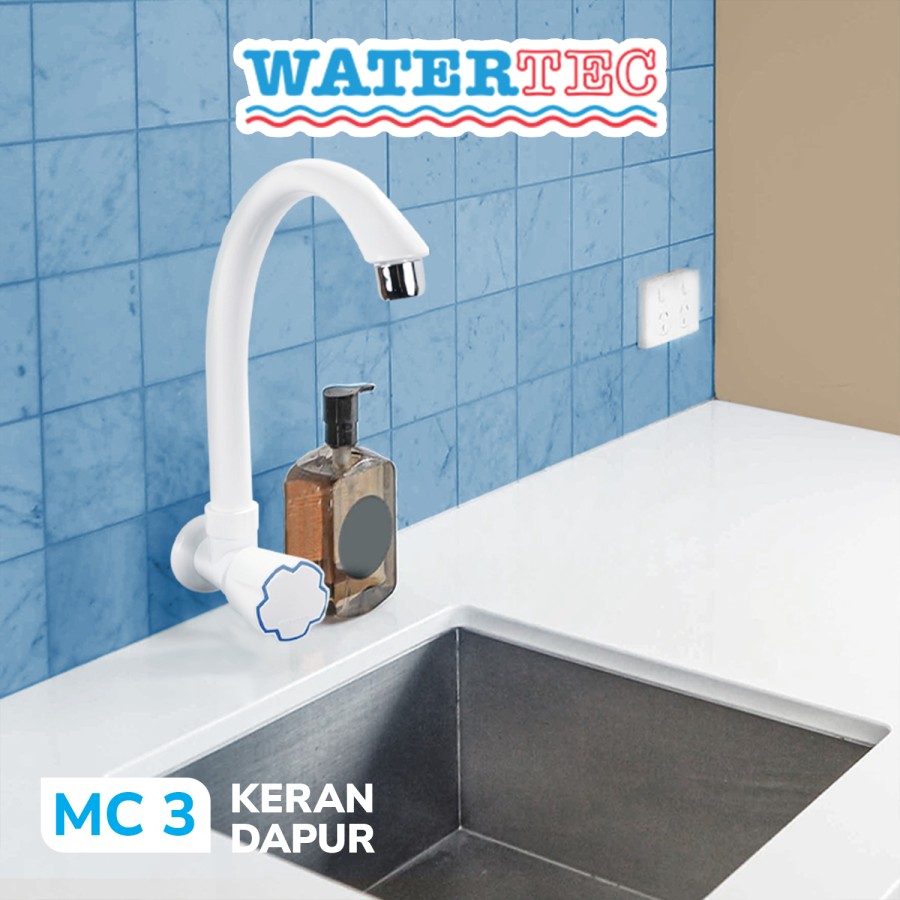 Watertec Keran Dapur Angsa Polimer Tembok Handle Belimbing 1/2" (MC3)