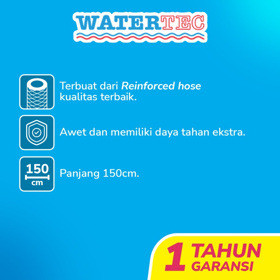 Watertec Selang Shower PVC Fleksibel 150 cm Putih (OT14)