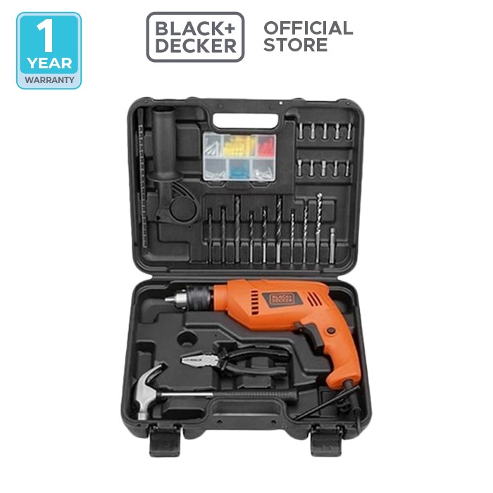 Black + Decker 13mm hammer drill value pack (88 accessories) HD555KOPR