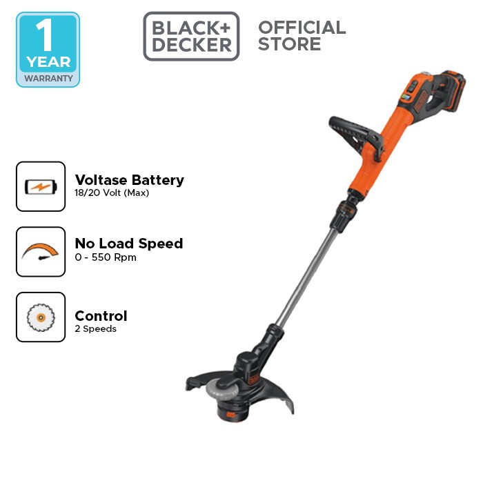Black+Decker 18V Powercommand String Trimmer, 28CM (STC1820EPCF-B1)