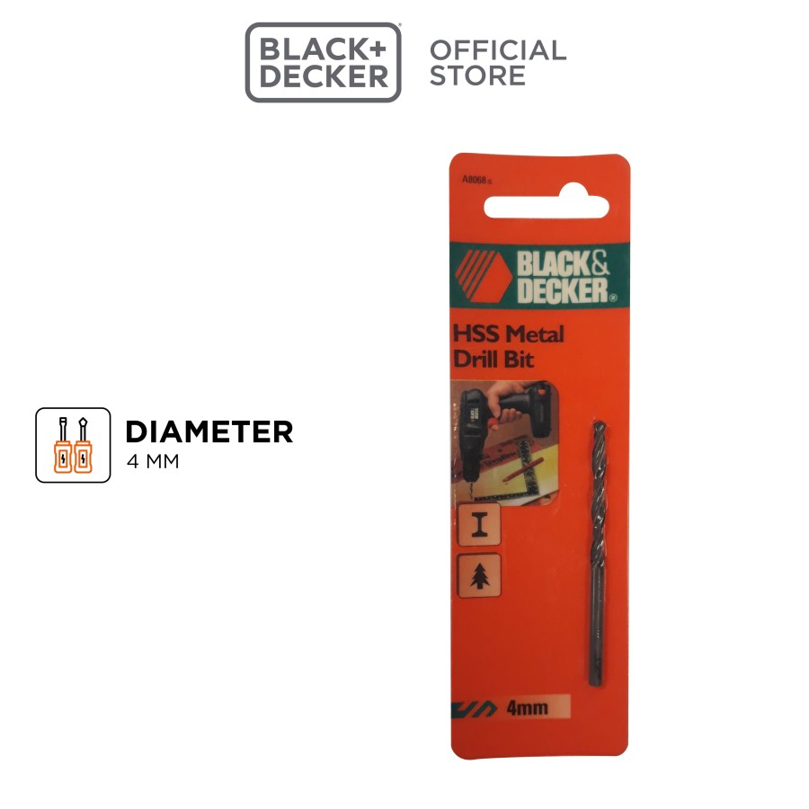 Black+Decker Mata Bor Metal HSS Drill Bit Black 