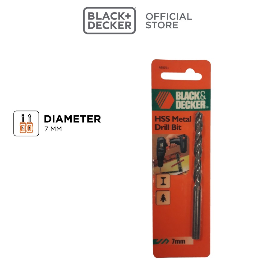 Black+Decker Mata Bor Metal HSS Drill Bit Black 