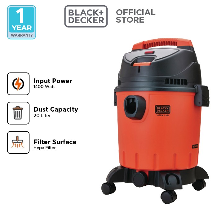 Black+Decker Vacuum Cleaner Wet & Dry 20L (BDWD20-B1)