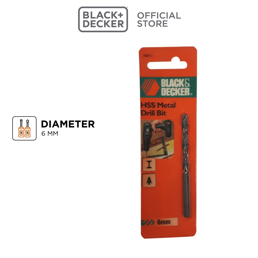 Black+Decker Mata Bor Metal HSS Drill Bit Black 