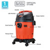 Black+Decker Vacuum Cleaner Wet & Dry 20L (BDWD20-B1)