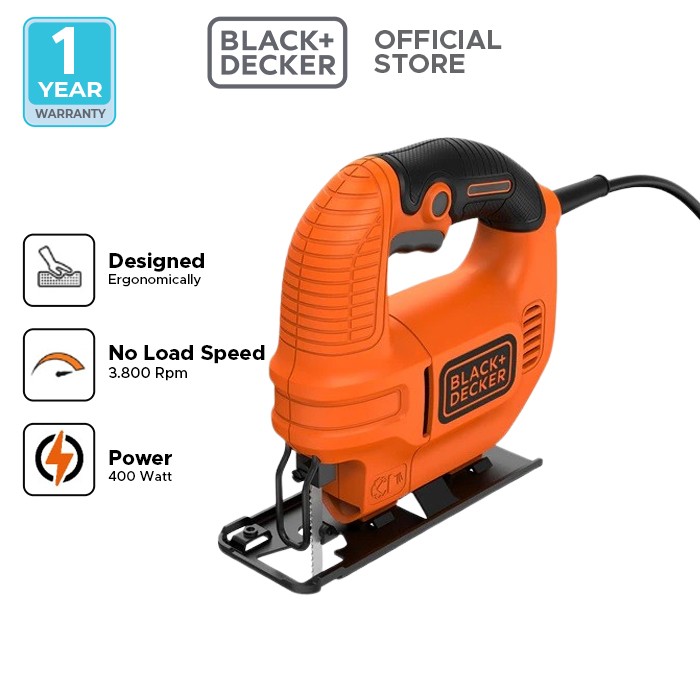 Black+Decker400W Single Speed Jigsaw (KS501-B1)