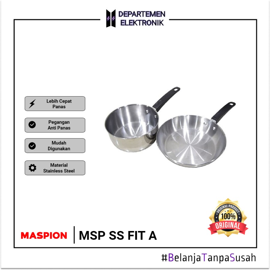 Maspion fry pan set stainless Panda Set A Fit