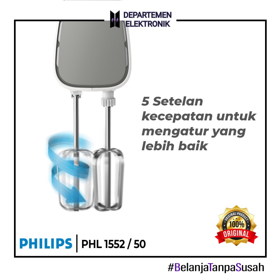 MIXER HAND PHILIPS HR 1552/50 GARANSI RESMI