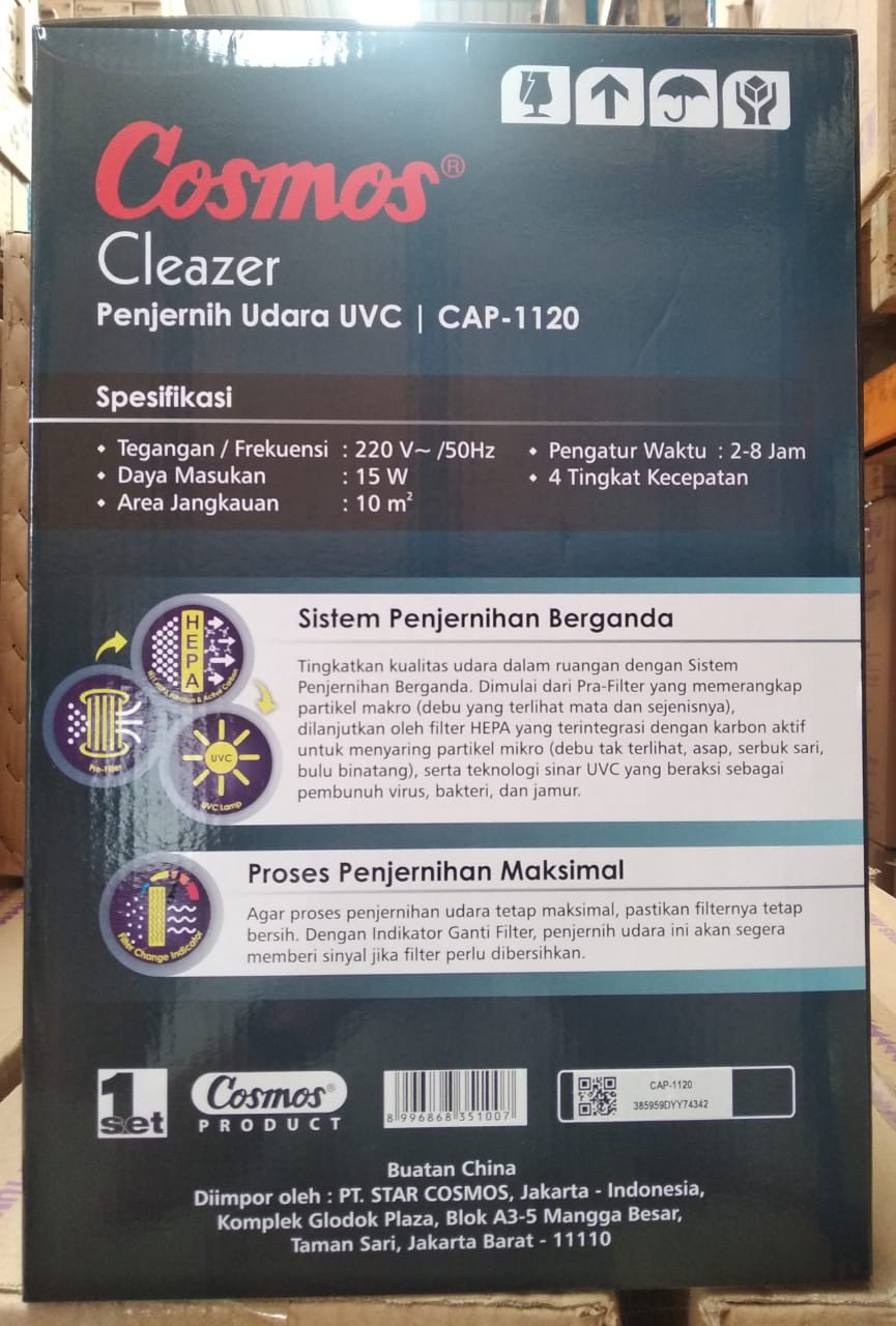 Cosmos Air Purifier CAP-1120 / Penjernih Udara Dengan UVC