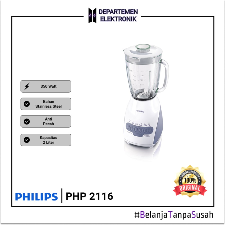 PHILIPS Blender kaca 2L HR2116