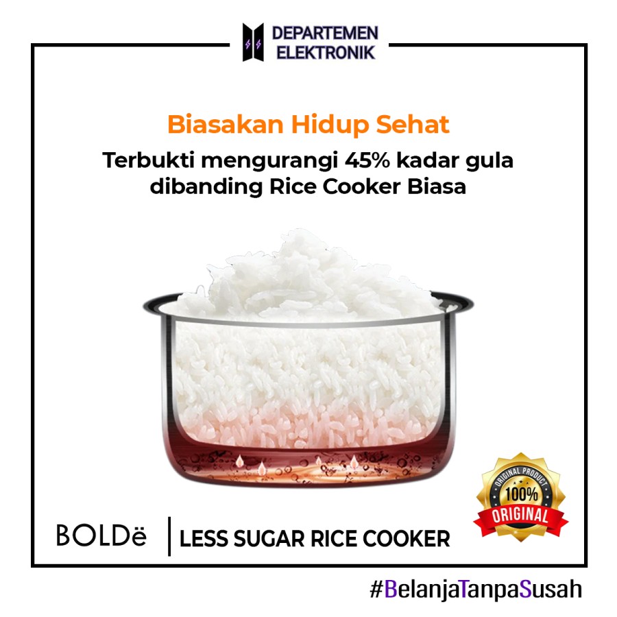 BOLDe SUPERCOOK LESS SUGAR 1L RICE COOKER